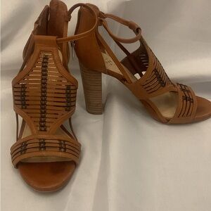 Vince Camuto Tan Heeled Sandals with Woven Detailing